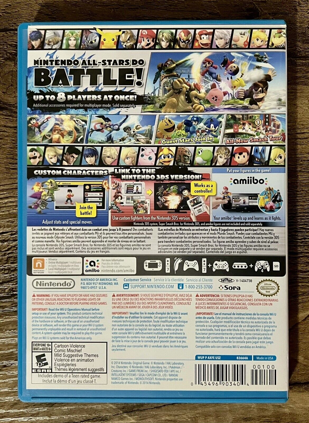 Super Smash Bros. (Nintendo Wii U, 2014) Complete With Manual Tested & Works!