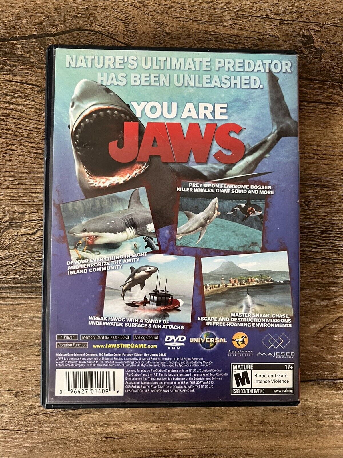 PlayStation 2 PS2 Game Jaws Unleashed CIB Complete In Box