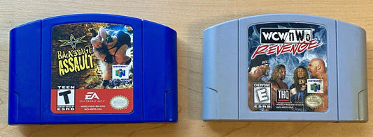 WCW Backstage Assault & WCW/NWO Revenge Bundle (Nintendo 64) N64, Tested