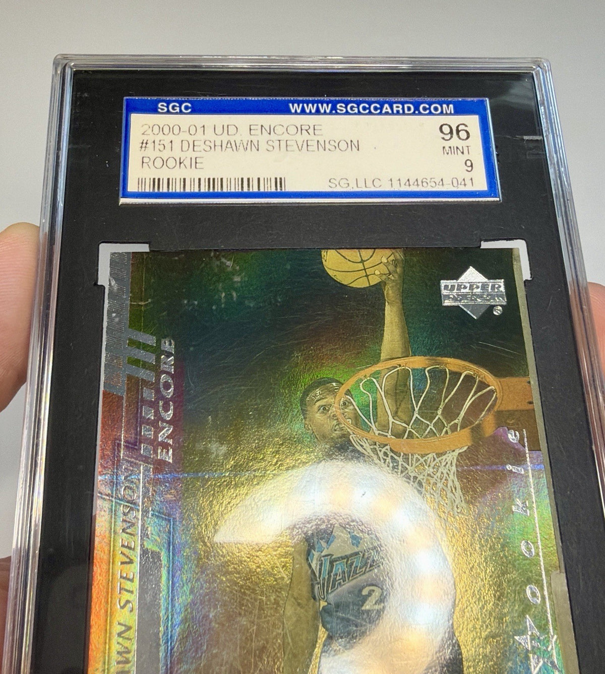 2000-01 UPPER DECK ENCORE DESHAWN STEVENSON #151 ROOKIE GRADED 9 SGC 1408/1600