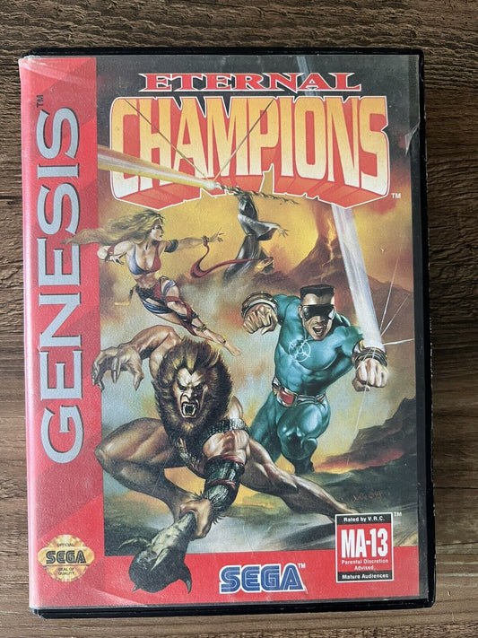 SEGA Genesis Eternal Champions 1993 Game Cartridge w/ Case & Manual CIB