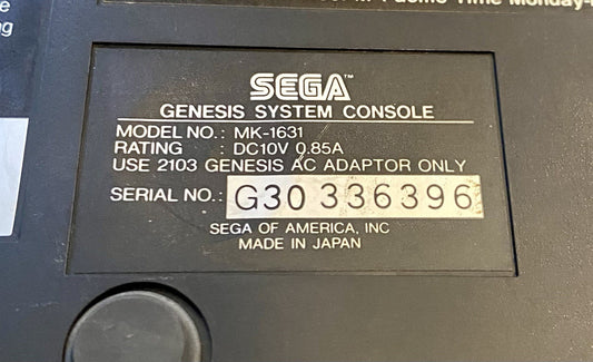 Sega Genesis Model 2 Console Bundle W/Controller And Cords. MK-1631 Tested