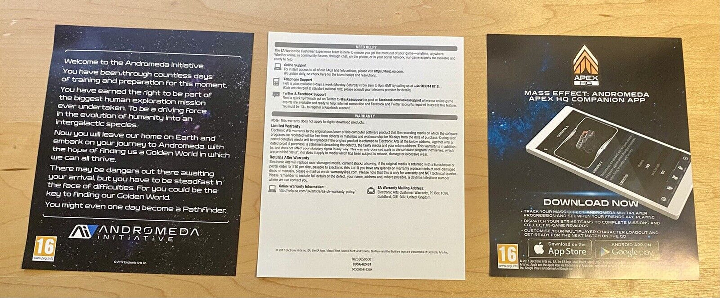 Mass Effect Andromeda PAL Region (Sony PlayStation 4, 2018) Authentic