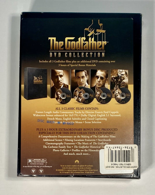 The Godfather DVD Collection. New Sealed 5-Disc Set: Paramount Pictures 15647