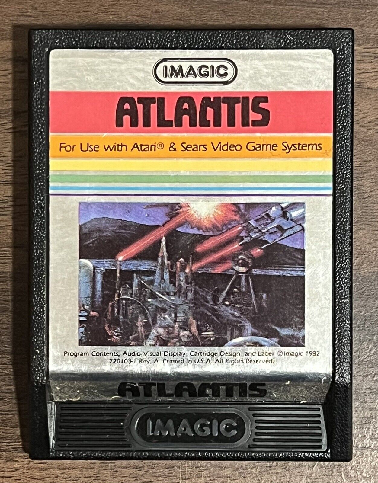 Atlantis ATARI 2600 Video Game Cartridge & Manual 1982 Tested & Works!