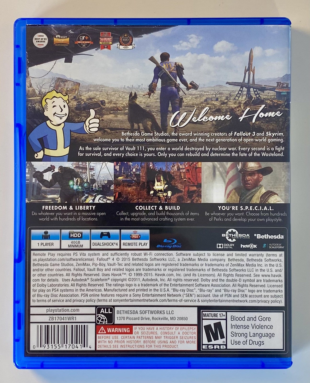 Fallout 4 (Sony PlayStation 4, 2015) CIB Complete In Box W/ Manual & Insert