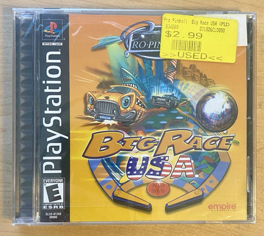 Pro Pinball Big Race USA (Playstation 1, 1998) PS1 Brand New & Factory Sealed
