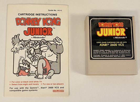 Donkey Kong Junior (Atari 2600, 1983) Authentic Cartridge & Manual, Tested