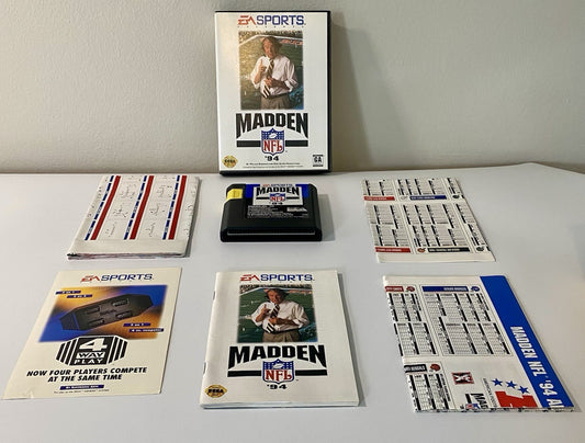 Madden NFL ‘94 (Sega Genesis) CIB Complete W/ Posters, Insert, Manual. Tested