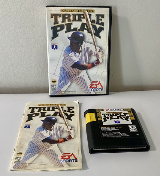 Triple Play Gold Edition (Sega Genesis 1996) CIB W/ Manual, May Need New Battery