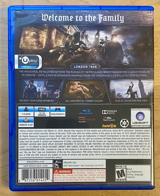 Assassins Creed Unity & Syndicate PS4 Bundle (PlayStation 4) Both CIB W/ Inserts