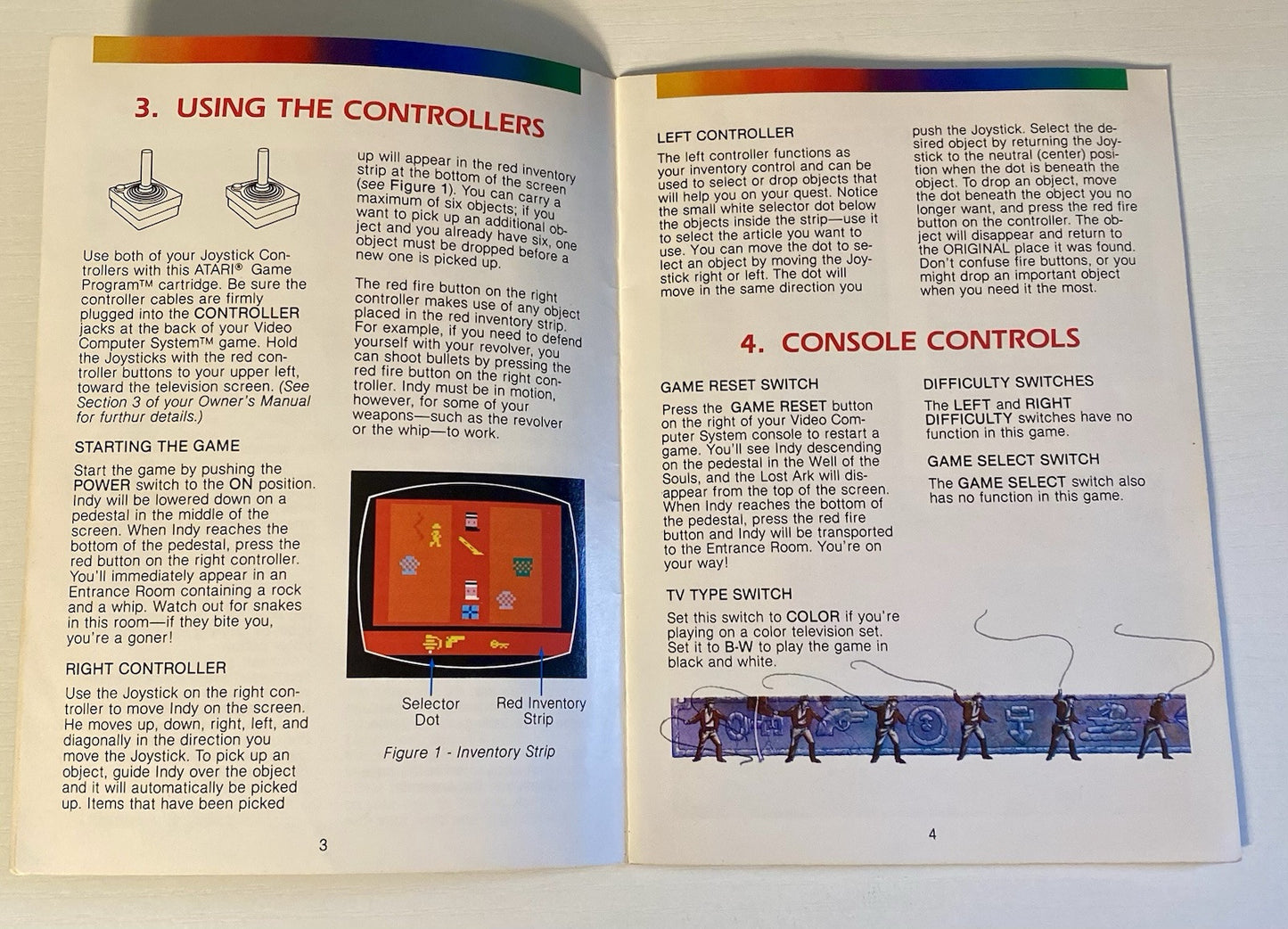Raiders of the Lost Ark (Atari 2600, 1982) With Manual, Tested & Working