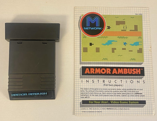Armor Ambush (Atari 2600, 1982) Authentic Cart & Manual, Tested & Working