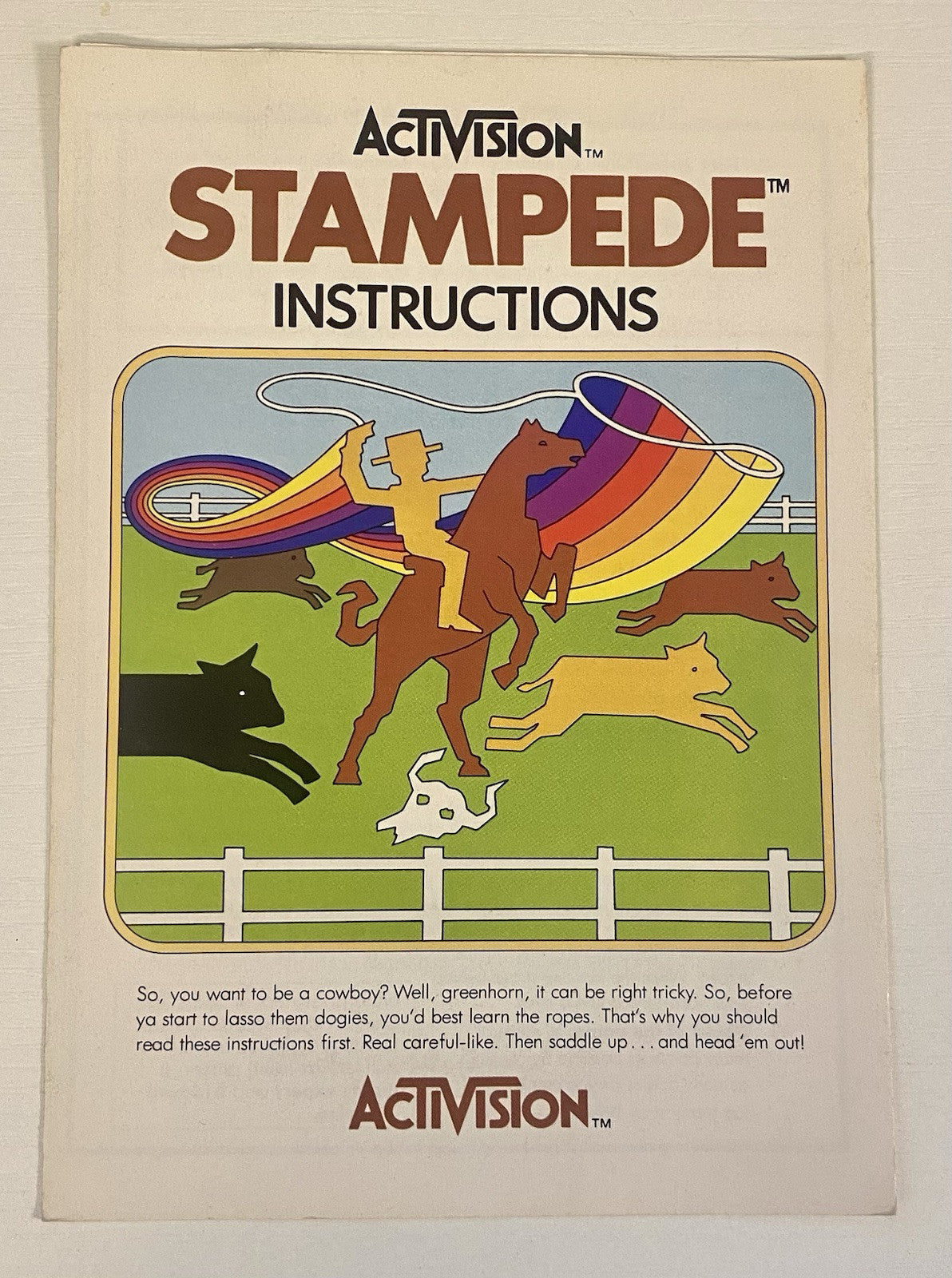 Stampede (Atari 2600, 1981) Authentic Cart & Manual, Tested & Working