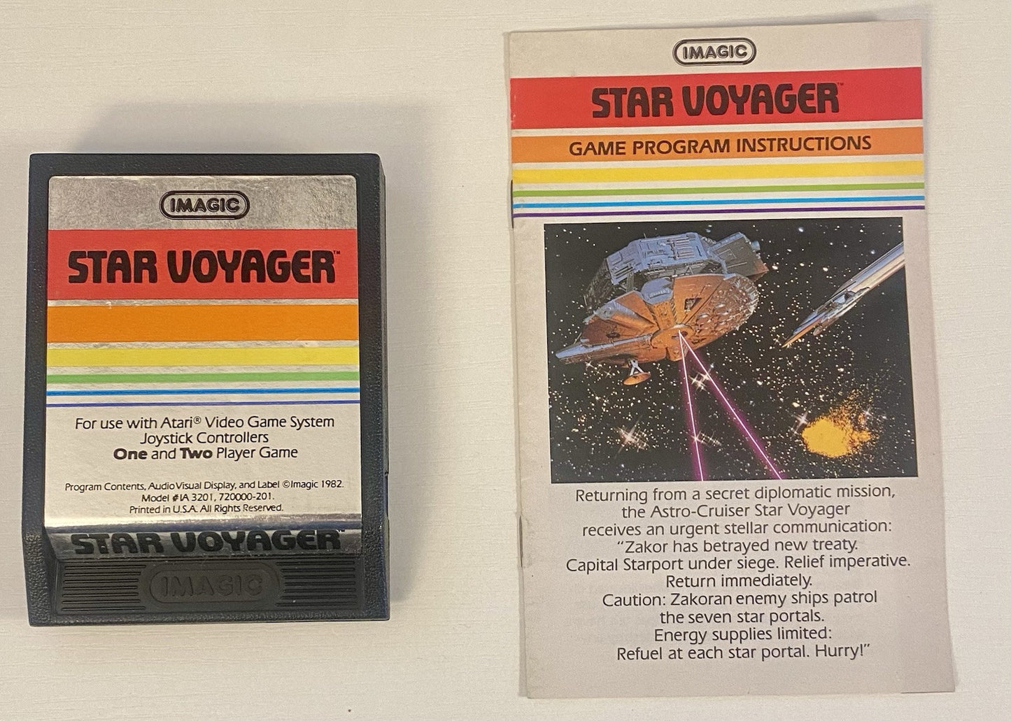 Star Voyager (Atari 2600, 1982) Authentic Cart & Manual, Tested & Working