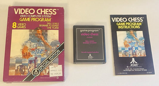 Video Chess (Atari 2600) CIB w/ Cartridge & Manual, Authentic, Tested & Working