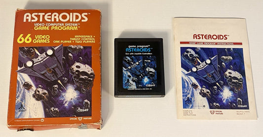 Asteroids (Atari 2600, 1981) CIB w/ Cartridge, Manual & Box. Tested & Working