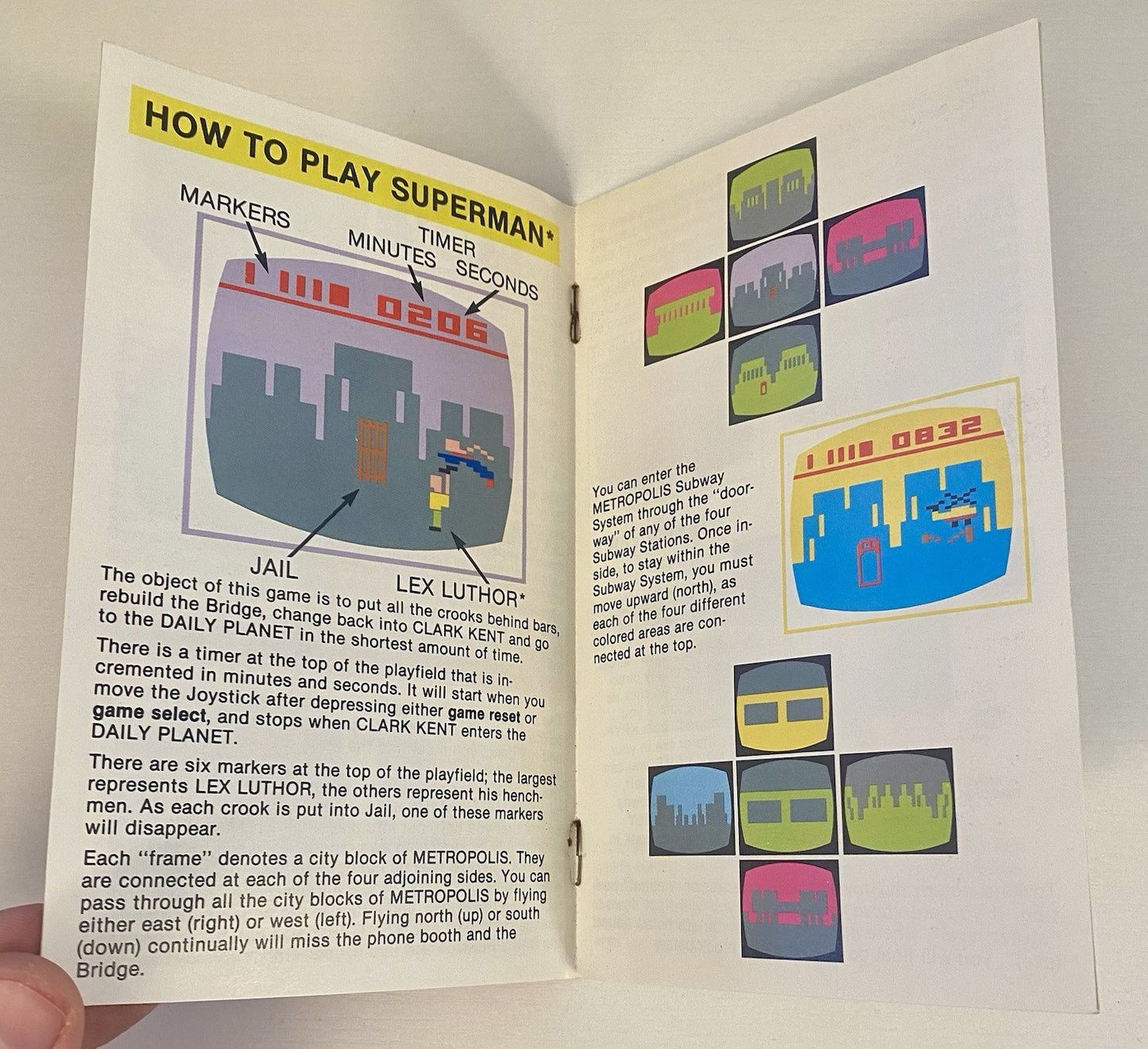 Superman (Atari 2600, 1979), Authentic Manual & Cart, Tested & Working