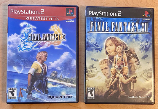 Final Fantasy X 10 & XII 12 Bundle (PlayStation 2) No Manuals, Both Tested
