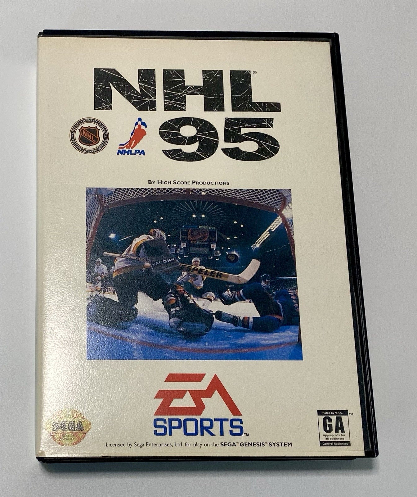 NHL 95 (Sega Genesis, 1994) C8b W/ Manual, Insert & Poster. Tested & Working
