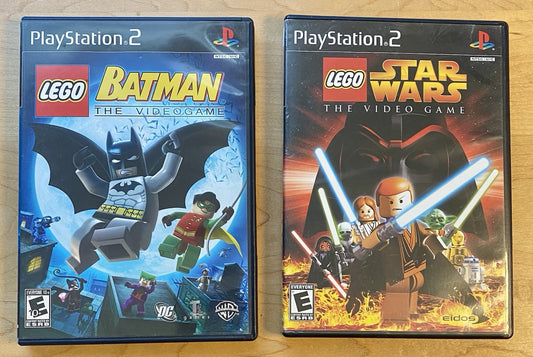 LEGO Batman And Star Wars Bundle (Sony PlayStation 2) Both Tested & Working