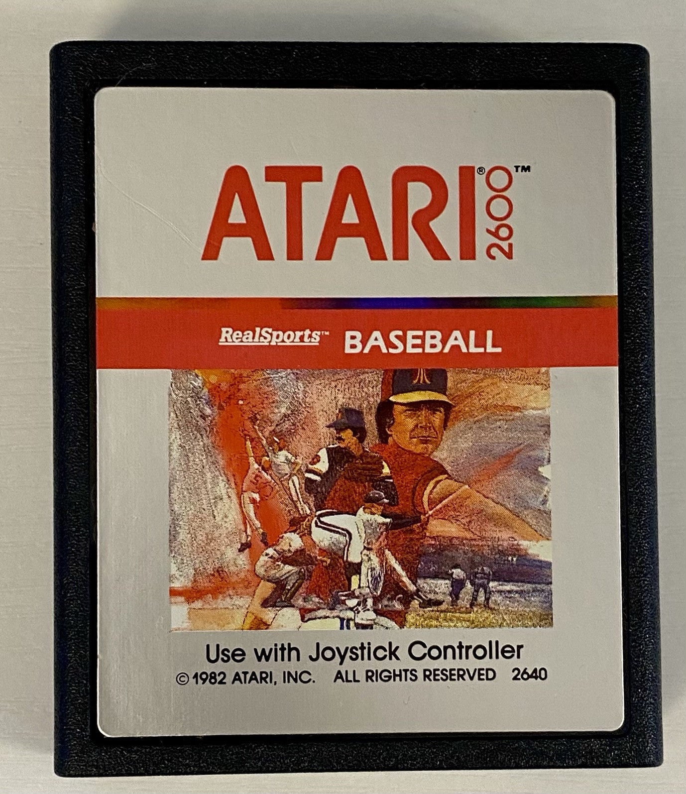 Real Sports Baseball (Atari 2600, 1988) Silver Label Cart And Manual, Tested
