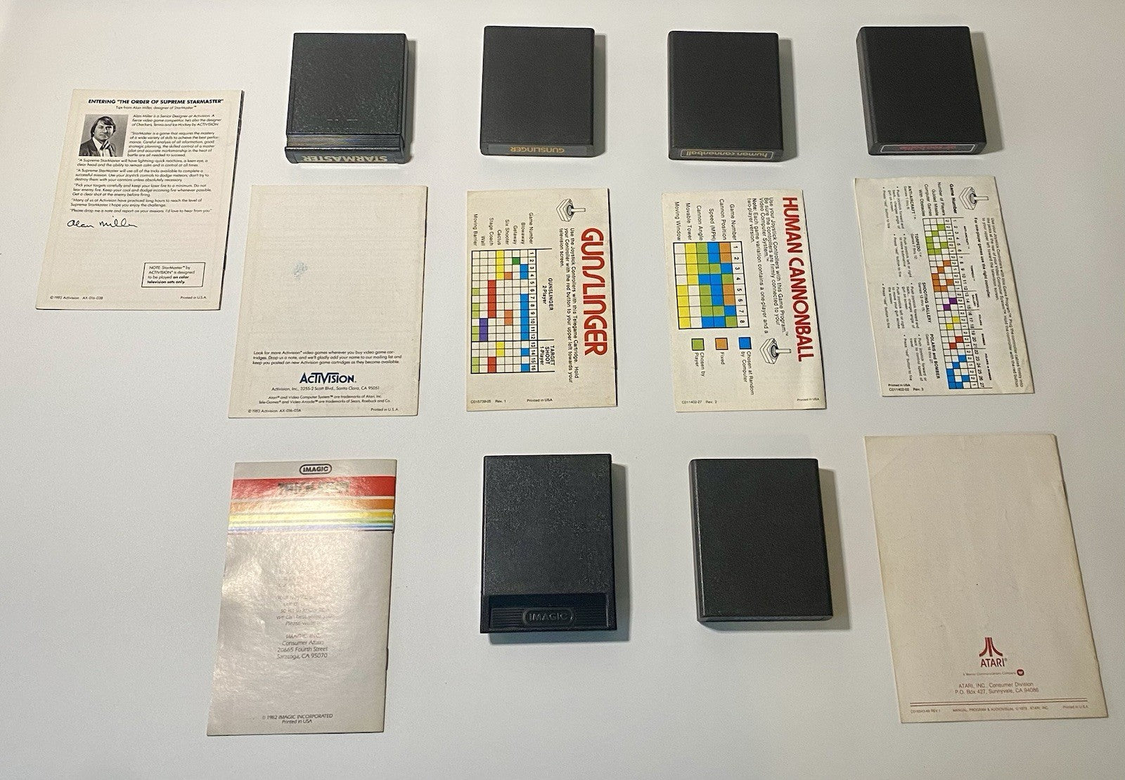 Atari 2600 Game Lot Of 6 Video Game Carts & Manuals, Retro Classic Bundle Tested