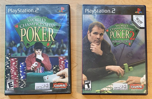 World Championship Poker 1 & 2 PS2 Bundle (PlayStation 2) Both CIB & Tested