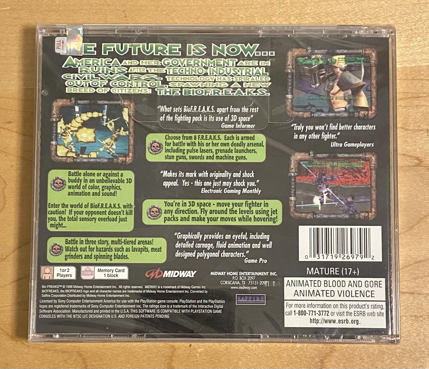 Bio Freaks (Sony Playstation 1, 1998) Brand New Factory Sealed, Black Label
