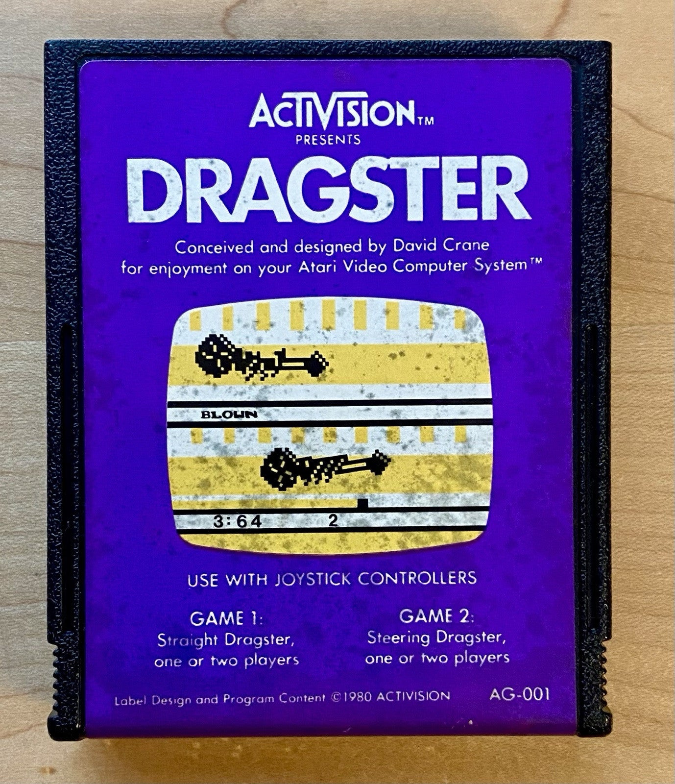 Dragster (Atari 2600, 1980) Cartridge And Manual, Authentic, Tested & Working