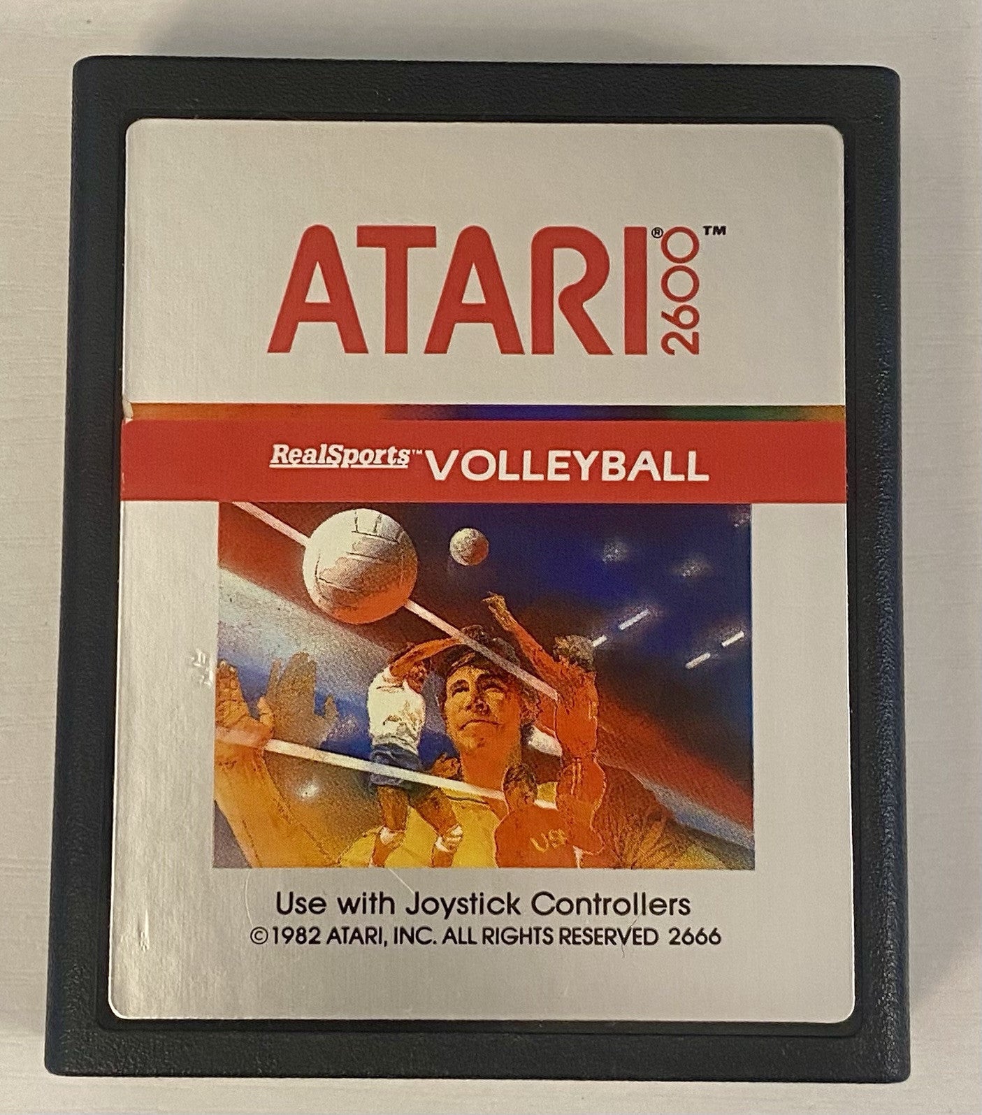 Real Sports Volleyball (Atari 2600, 1982) Silver Label Cart And Manual, Tested