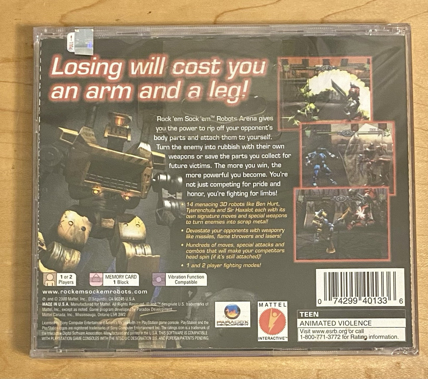 Rock 'Em Sock 'Em Robots Arena (PlayStation 1, 2000) PS1 New & Factory Sealed