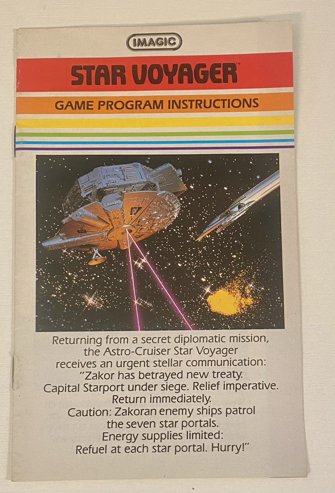 Star Voyager (Atari 2600, 1982) Authentic Cart & Manual, Tested & Working