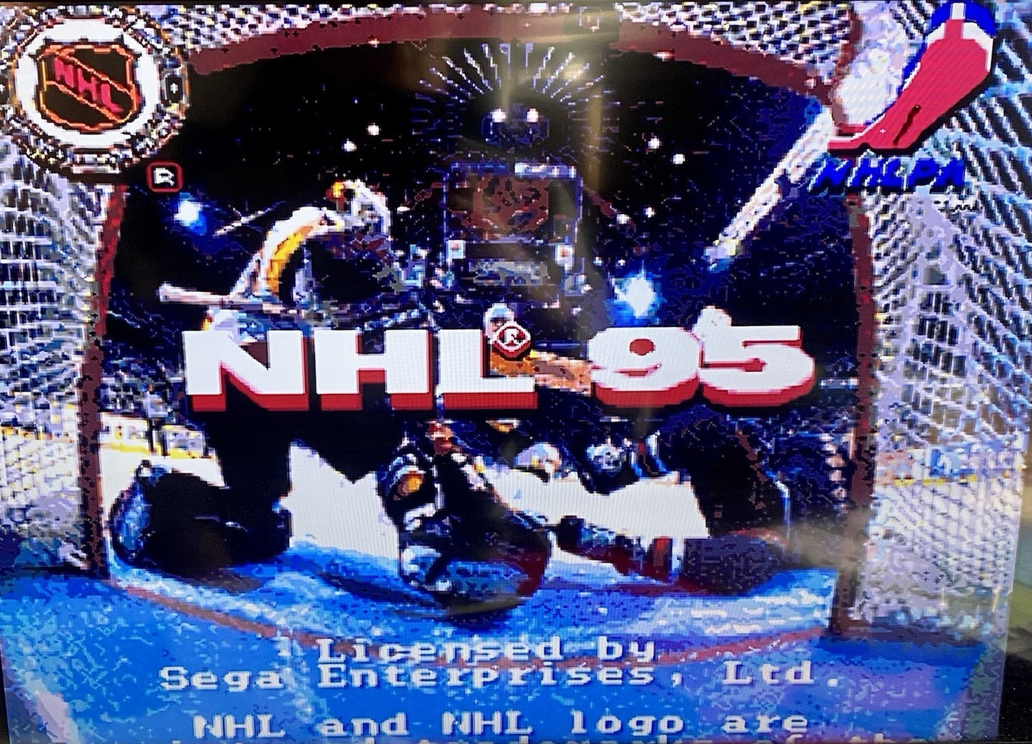 NHL 95 (Sega Genesis, 1994) C8b W/ Manual, Insert & Poster. Tested & Working