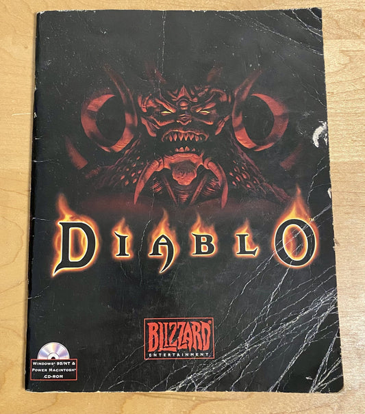 Diablo 1 Big Box Blizzard PC Game - Instruction Manual Only Vintage