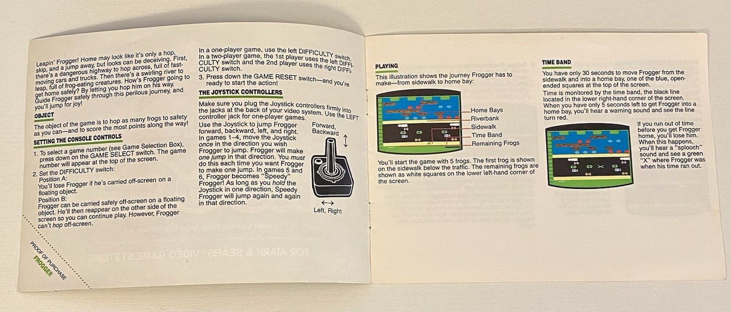 Frogger (Atari 2600, 1982) Authentic Cartridge & Manual, Tested & Working