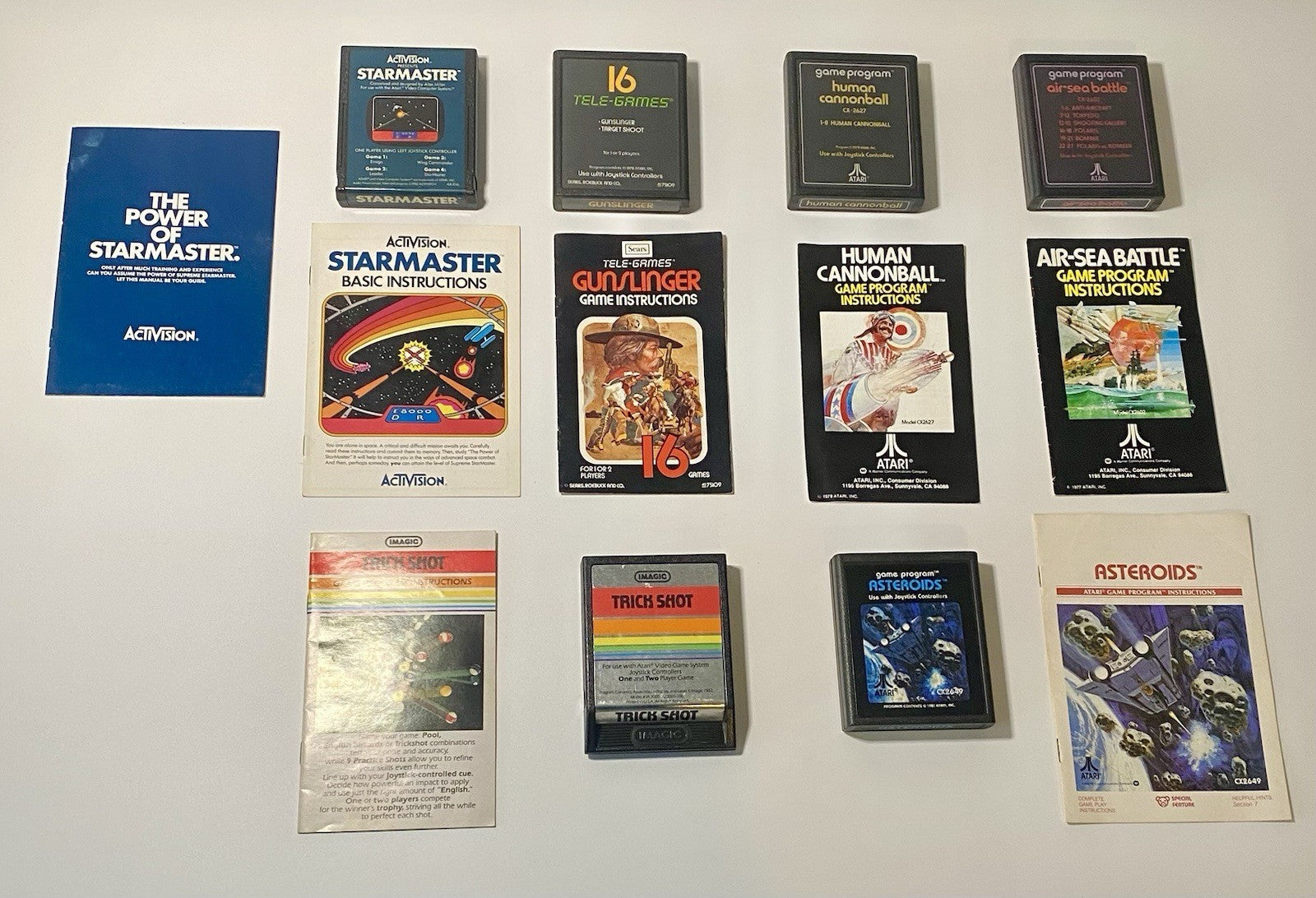 Atari 2600 Game Lot Of 6 Video Game Carts & Manuals, Retro Classic Bundle Tested