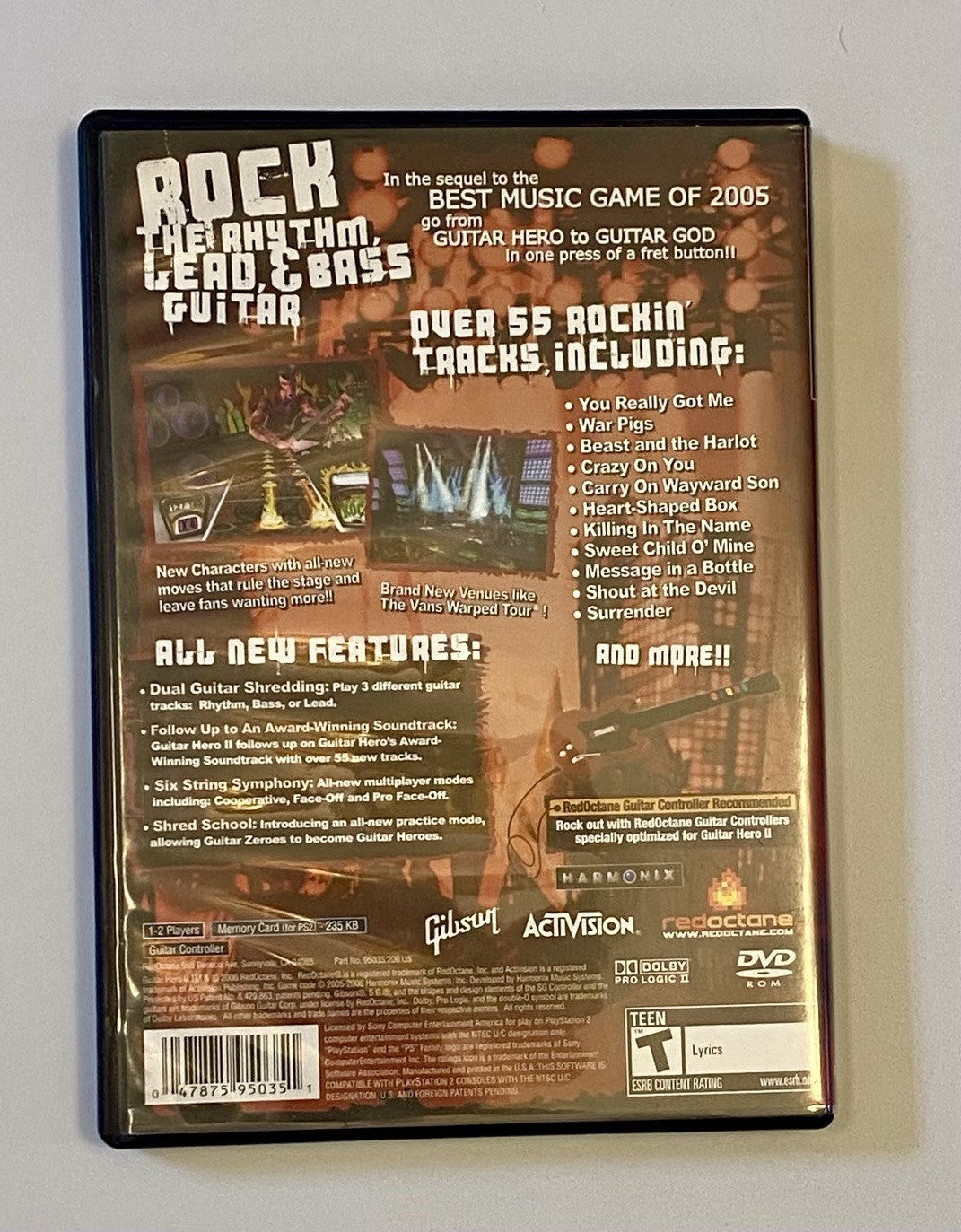Guitar Hero 2 (PlayStation 2) PS2 Game, Guitar, Some Stickers, No Strap. Tested