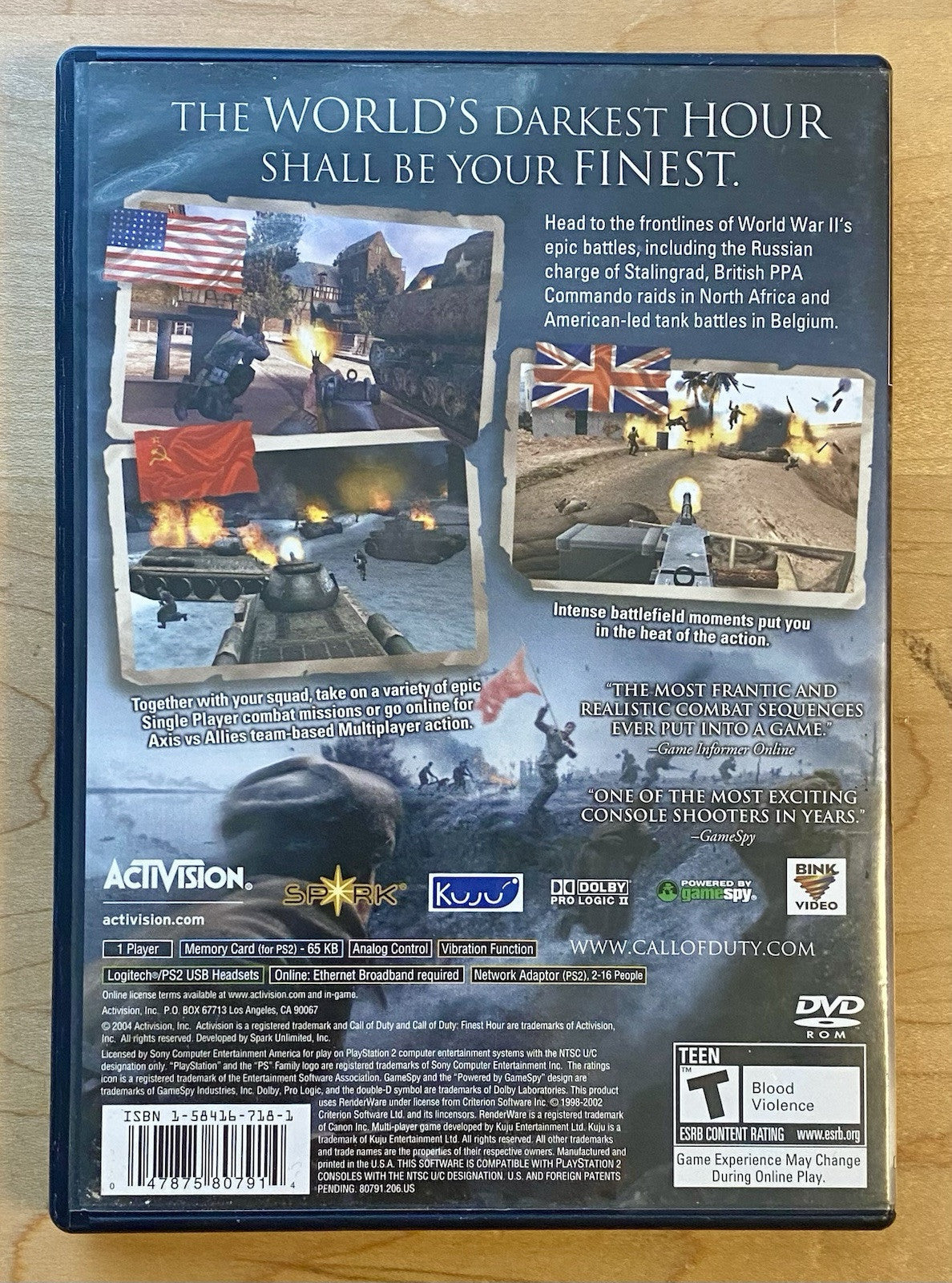 Medal Of Honor Frontline & Call Of Duty Finest Hour Bundle PlayStation 2 Tested