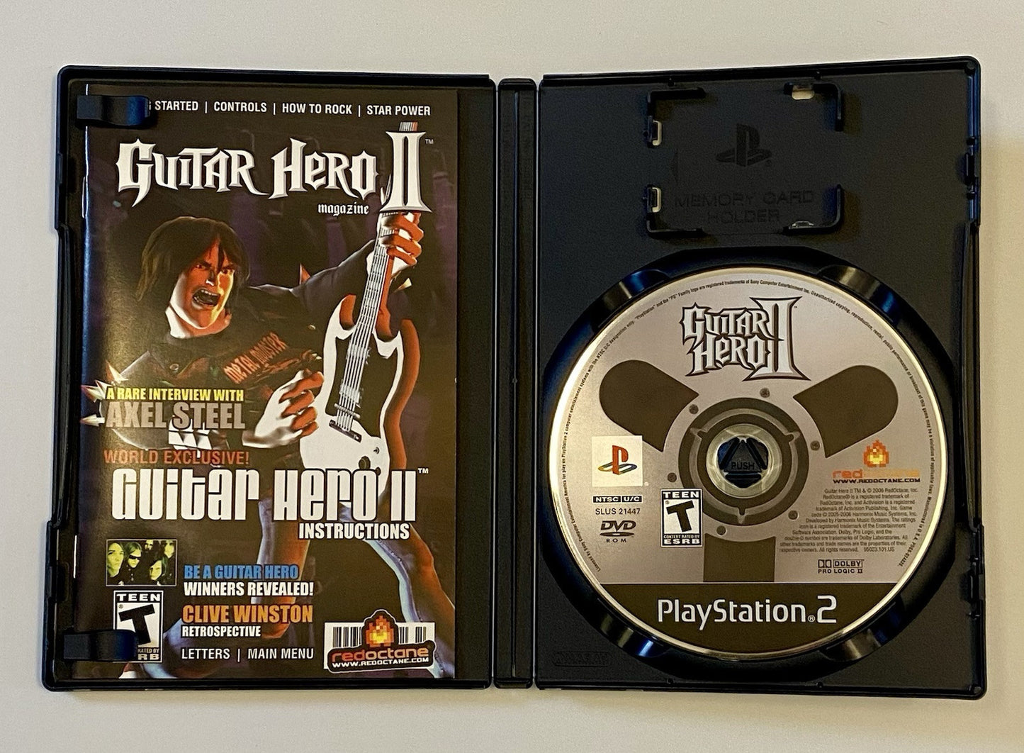 Guitar Hero 2 (PlayStation 2) PS2 Game, Guitar, Some Stickers, No Strap. Tested