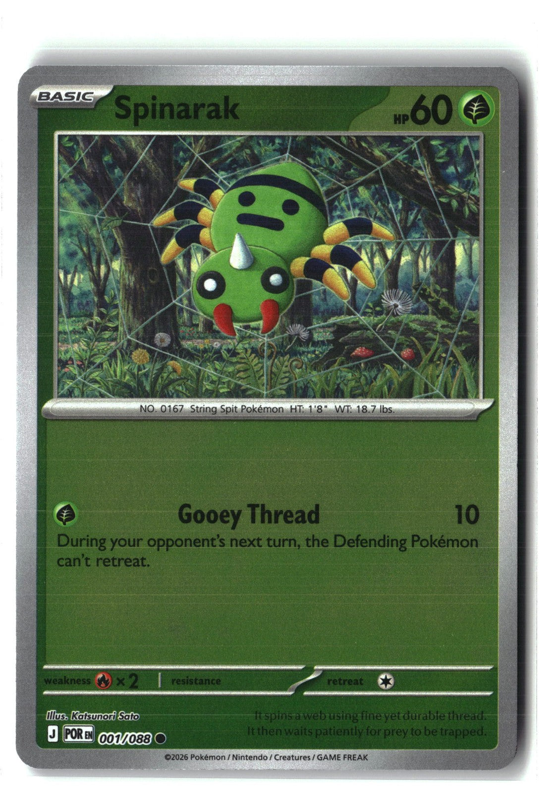 Spinarak Reverse Holofoil NM (Perfect Order 001/088)