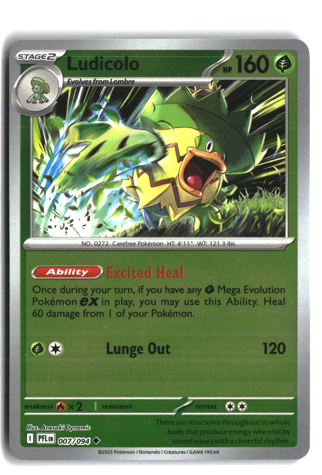 Ludicolo Reverse Holofoil NM (Phantasmal Flames 007/094)