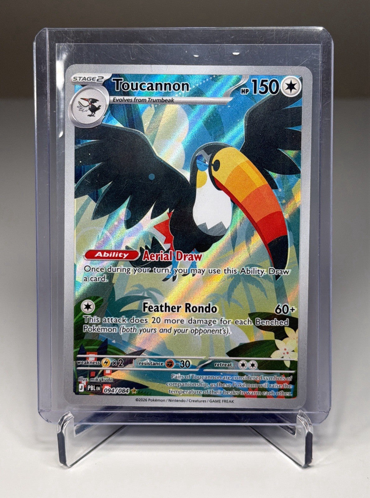 Toucannon 94/84 Pokemon Pitch Black Holo Illustration Rare Full Art NM Near Mint
