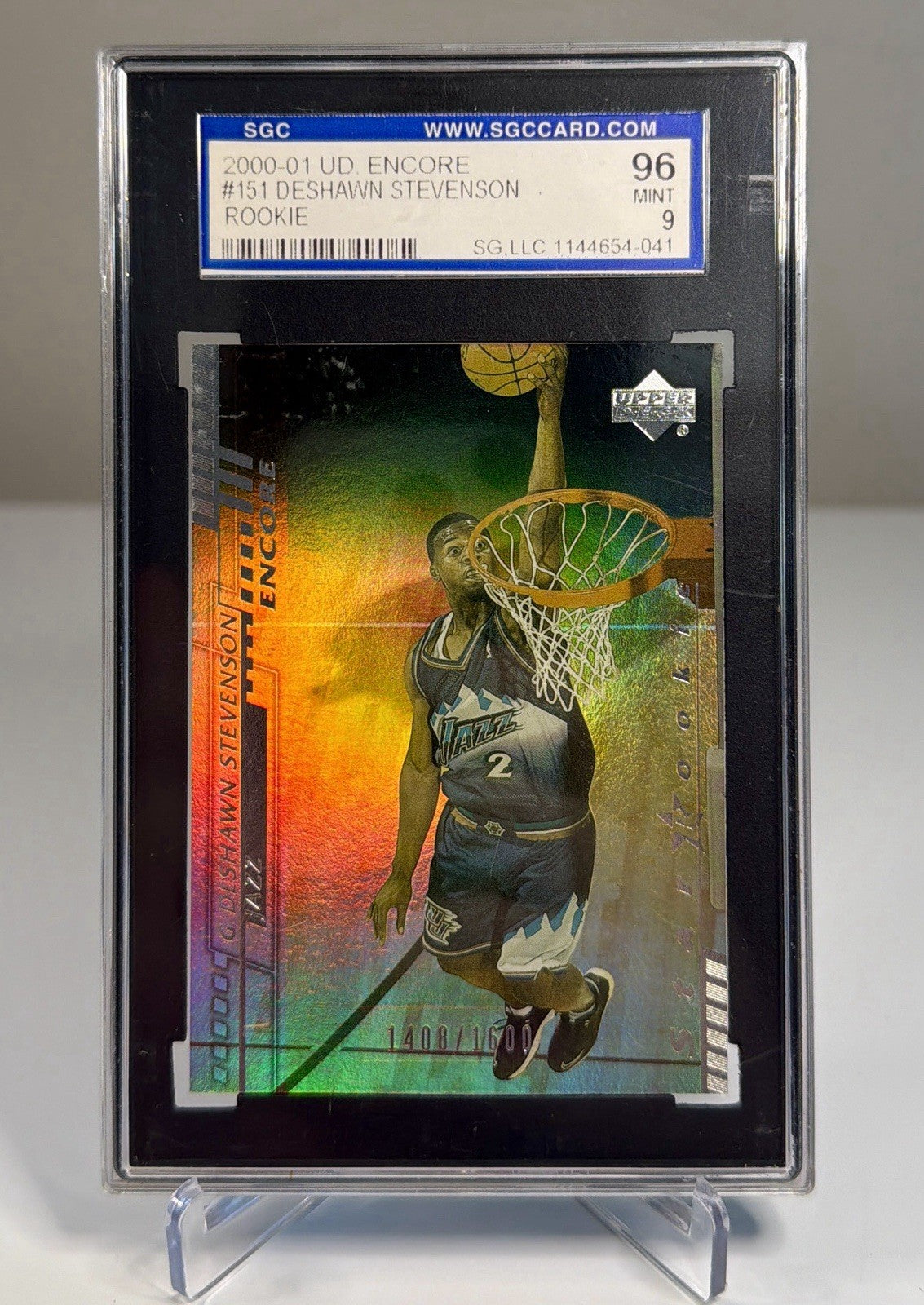2000-01 UPPER DECK ENCORE DESHAWN STEVENSON #151 ROOKIE GRADED 9 SGC 1408/1600
