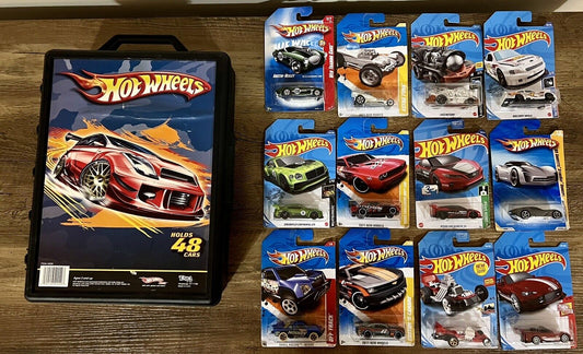 Hot Wheels Starter Kit! Molded 48 Car Case (20020) With 12 Cars All Sealed!