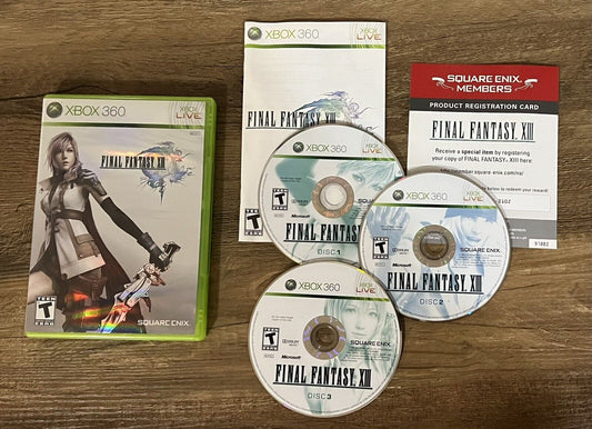 Final Fantasy XIII (Microsoft Xbox 360, 2010) CIB Tested And Works! Clean Discs