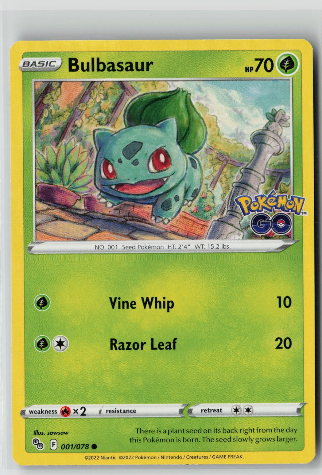 Bulbasaur (Pokemon GO 001/078) NM