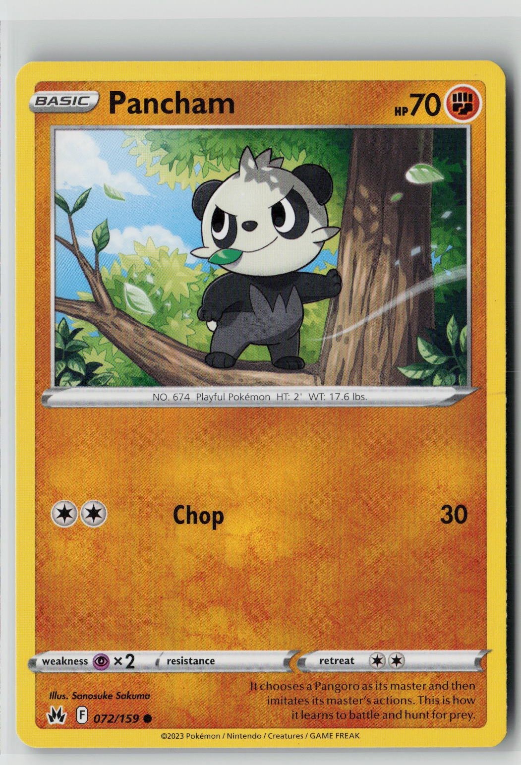 Pancham (SWSH: Crown Zenith 072/159) NM
