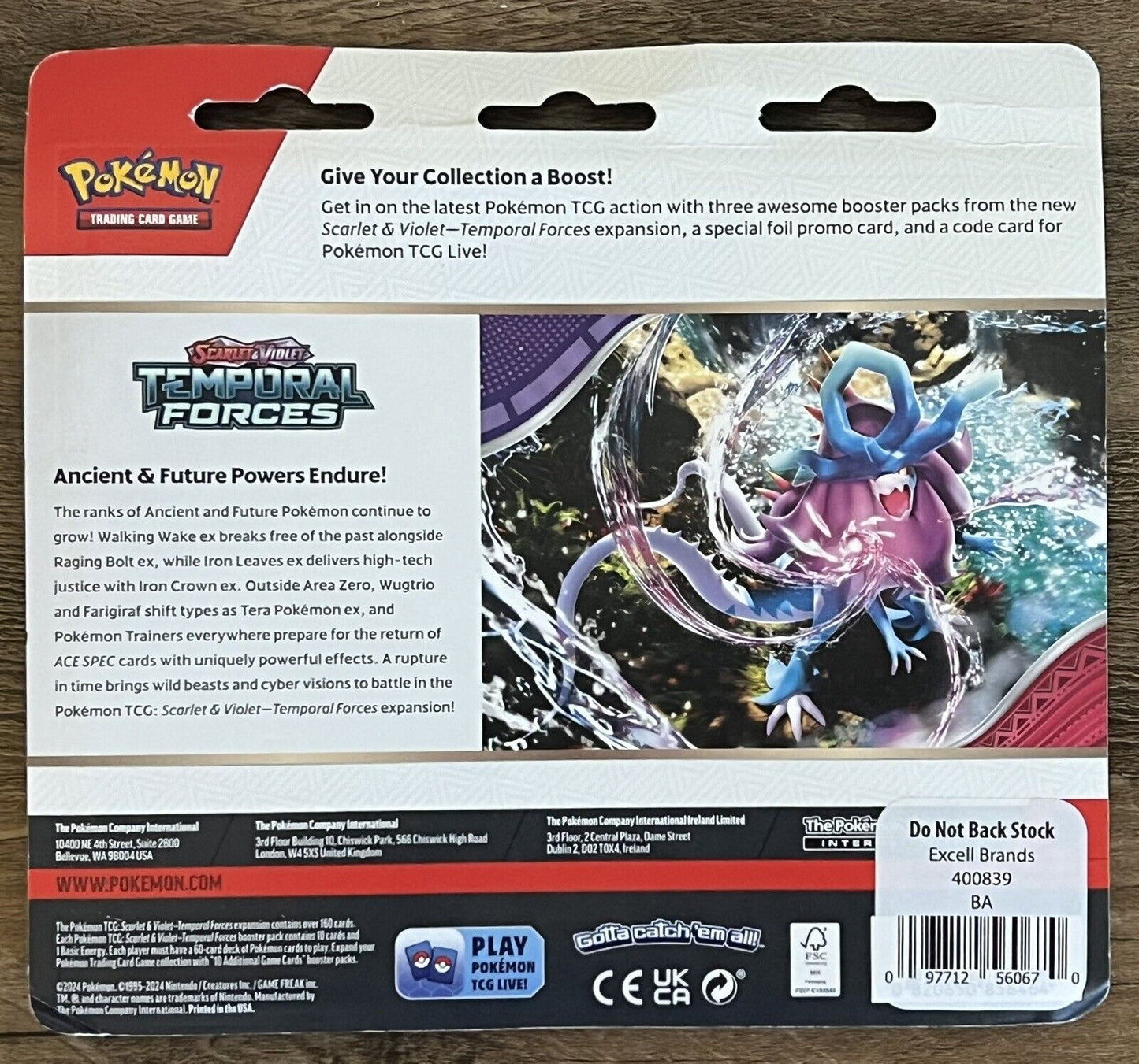 Pokemon Scarlet & Violet: Temporal Forces 3-Pack Booster Blister Pack - CYCLIZAR