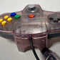 Nintendo 64 N64 Clear Atomic Purple Controller OEM Original All Buttons Tested!